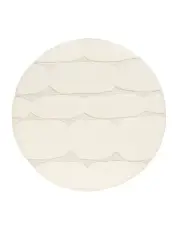 [Miss Amara] Omaira Textured Wool Round Rug in Ivory