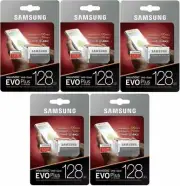 5 Pack Samsung 128GB EVO Plus Class 10 4k U3 Micro SDXC w/ Adapter MB-MC128GA