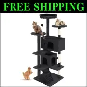 Compact Cat Condo with Sisal Scratching Poles and Perch Surfaces for Kittens