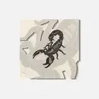 Black Scorpio Animal 4'' X 4'' Square Wooden Coaster