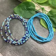 2 PC Handmade Plus Waist Beads Jewelry African Boho Bracelet Anklet Set New 8599