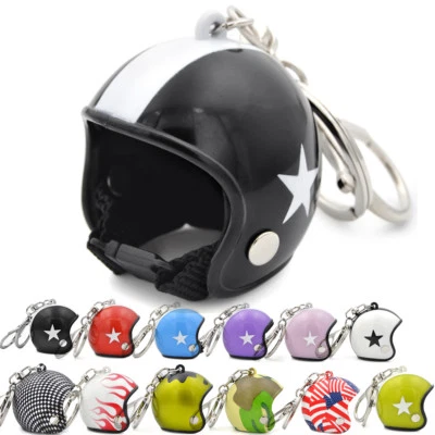 Creative Motorcycle Bicycle Helmet Key Chain Ring Keychain Keyring Key Fob Cool