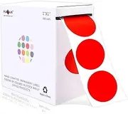 PARLAIM 1 Inch Round Permanent Adhesive Color-Code Dot Stickers,1000 per Roll dots Label Dispenser Box ,Red Circle Stickers Label for Office Classroom (Red)
