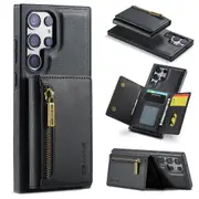 DG.MING Phone Case For Samsung Galaxy S24 Leather Phone Case Magnetic Detachable Wallet Cover