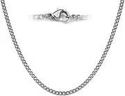 [TGNEL] 5.5mm/7.5mm Pure Titanium Cuban Link Chain for Men, Fashion Men's Titanium Necklace Chain for Sensitive Skin 22'' 24''