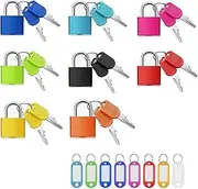 Taicols Luggage Padlocks, 8 Pairs Metal Suitcase Locks with Keys, Luggage Locks with Keys, Mini Keyed Padlock, Suitcase Locks, Mini Security Padlocks, Mini Metal Key Padlocks, Travel Locks (Colorful)