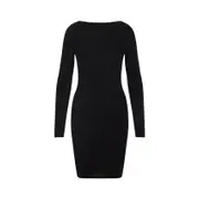 [Rick Owens] Rick Owens-Black Al Virgin Wool Mini Dress-Donna M STAND