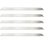 5 Pack 12-Inch Stainless Steel Reciprocating Saw Blades for Food Cutting 3TP Unpainted Meat Saw Blades silver