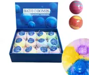 12-Pack Spa Bath Bombs Set with Natural Essential Oil for Moisturizing Skin