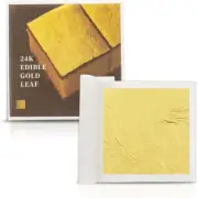 Hojas de Oro Comestible de 24 Quilates 1.7×1.7 Pulgadas10 Hojas de Oro Autentico