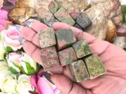 Unakite Mini Crystal Cube - Unakite Cube - Unakite Mini Cube - Small Crystal