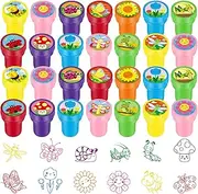 60 Pcs Spring Stampers for Kids Flowers Butterfly Assorted Kids Stampers Kids' Printing Stamping Supplies Self Inking Stamps for Garden Birthday Tea Party Favors Goody Bag Stuffers Classroom Prizes