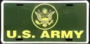 U.S. Army License Plate Aluminum Metal 12”x 6” Green & Gold & White