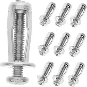 10pcs Expansion Petal Screw Nuts Nail GLI Threaded Inserts for Wood Jack Nut Steel Pipes Fixing Fastener Hollow Door Fasteners Rv Wall Anchors Expansion Screw Silver Metal