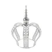 14" Tall Silver Crystal Beaded Metal Crown Cake Topper Birthday Party Wedding