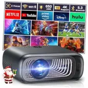 [Electric Focus/Auto Keystone] Projector with WiFi 6 and Bluetooth Dual-way,
