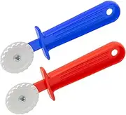 Ravioli Cutter - Pasta Cutter Wheel - Fluted Plastic Dough Wheel - Create Cut Pasta and Fluted Edges for Baking with Ease Using Handle Pastry Crimper and Roller Wheel, 2 Pcs, OFXDD