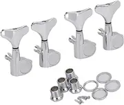 Mikinona 4r Tuning Pegs for Bass High Silver Zinc Alloy Bass Machine Heads 4 Tuners