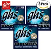 3-PACK GHS CR-GBUL Sub Zero Boomers Ultra-Light Electric Guitar Strings 8-38