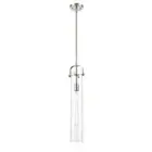 Innovations Pilaster 4" LED Mini Pendant, Nickel/Cylinder - 413-1S-SN-4CL-LED