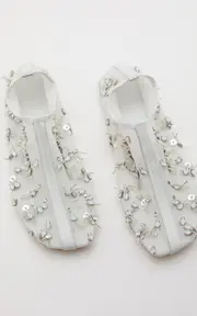 [Christopher Esber] Frosted Bead-Embellished Mesh Flats