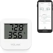 YoLink Smart Wireless Temperature & Humidity Sensor, Wide Temp Range (-22 to 158 Degree) for Freezer, Fridge, Green House, Pet Cage Monitoring, Smartphone Alerts, Works w/Alexa IFTTT -Hub Required