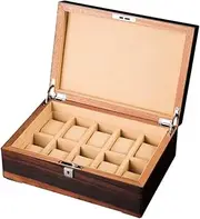 [CFZSALK] Watch Roll Watch Case Watch Stand Watch Box Watch Storage Watch Box Organizer Case 10 Slots Watch Display Case Wood Watch Case for Men Women Watch Winder Watch Organizer KeYJ