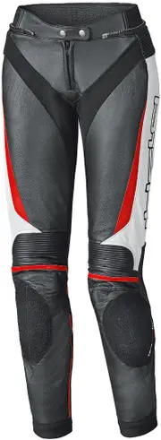 Held Lane II Ladies Motorcycle Leather Pants, black-white-red, Size 42 for Women Black White Red