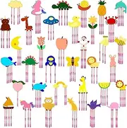 Tuanse 36 Pcs Wind Chime Kit for Kids DIY Wooden Wind Chime Make Your Own Animal Fruit Musical Windchimes Hanging Crafts Decoration for Christmas Birthday Gifts School Activities
