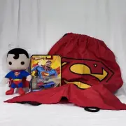 DC Comics Superman Toy Funko Plush, 2012 Hot Wheels Car, Cape Backpack | NWT NIP