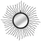 vidaXL Wall Mirror Sunburst 60 cm Black BBT