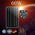 60W Solar Power Panel Exhaust Roof Attic Fan Air Ventilation Van Chicken House