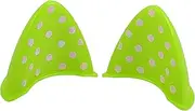 X AUTOHAUX 1 Pair Universal Bicycle Motorcycle Self Adhesive TPU Cat Ears Shape for Helmet Decor Accessory Fluorescent Yellow