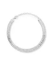 Chloe and Madison Silver CZ Ribbed Bracelet