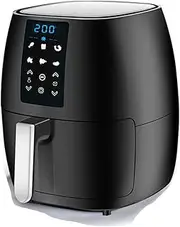 6-in-1 Air Fryer Digital Convection Air Fryer Toaster Oven Combo & Dehydrator Large Oilless Countertop Oven with LED Digital Touchscreen Black 1500W