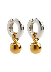 Agmes Sonia Two-tone Hoop Earrings - Gold ONE SIZE