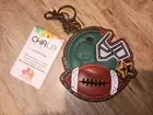 Chala Football Coin Purse Keychain Vegan Leather New