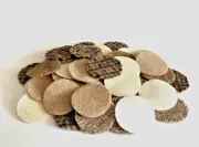 Wool circles ~ Neutrals ~ Die cut Multi-sizes 1 inch, 1.5 inch, 2 inch Penny Rug