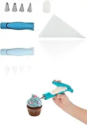 Honwor Cake Decorating Pen Tool Kit - Blue Color | DIY Pastry Icing Pens & Piping Bags | Easy Cake Design & Decoration Tools