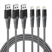 iPhone Charger Cable 3Pack, Premium Apple MFi Certified Lightning Fast Charging.
