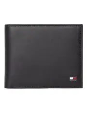 [Tommy Hilfiger] Eton Small Embossed Leather Bifold Wallet in Black