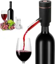 Electric Wine Dispenser - One Button Black & Rose Gold