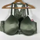 Cacique Boost / Plunge Under Wire Bra Size 48 C Green Front Fastened Lace Back