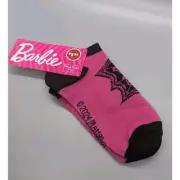 Barbie Halloween Kids Socks Pink Black Spider Web Low Cut Ankle Viral 9-2.5 (E)