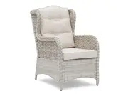FurnitureOkay Rosebud Wicker Outdoor Lounge Chair - White Shell