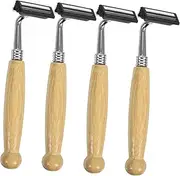 HONITANO 4 Pcs Handle Razor Stainless Steel Shaving Blades for Smooth Tug Shaves at Home Travel Ergonomic Design for Precision Control