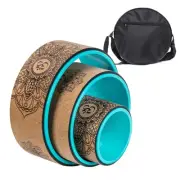 Back Roller Set, Cork Yoga Wheel for Backbends Pain Relief Massages Muscle Pi...