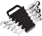 Amazon Basics Flexible Ratcheting Wrench Set - Metric, 5-Piece