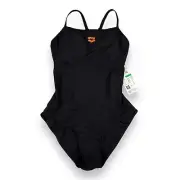 ARENA Women’s Feel Solid Light Drop Back Swimsuit One-Piece Bathing Suit Size 36