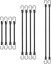 Folpus 10x Bungee Cords with Hooks Bungee Ropes Outdoor Industrial Grade Elastic Heavy Duty for Garden Tidying Luggage Trucks